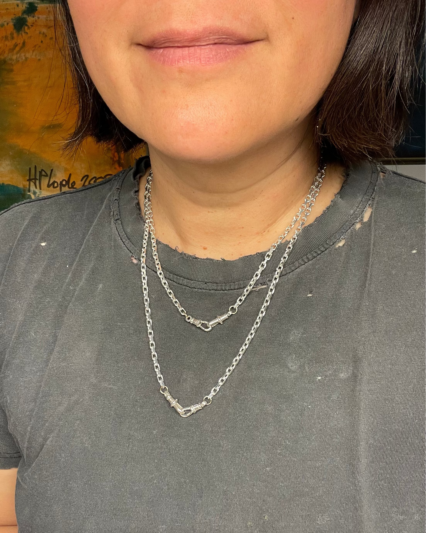 Double Dog Biker Chain - Silver