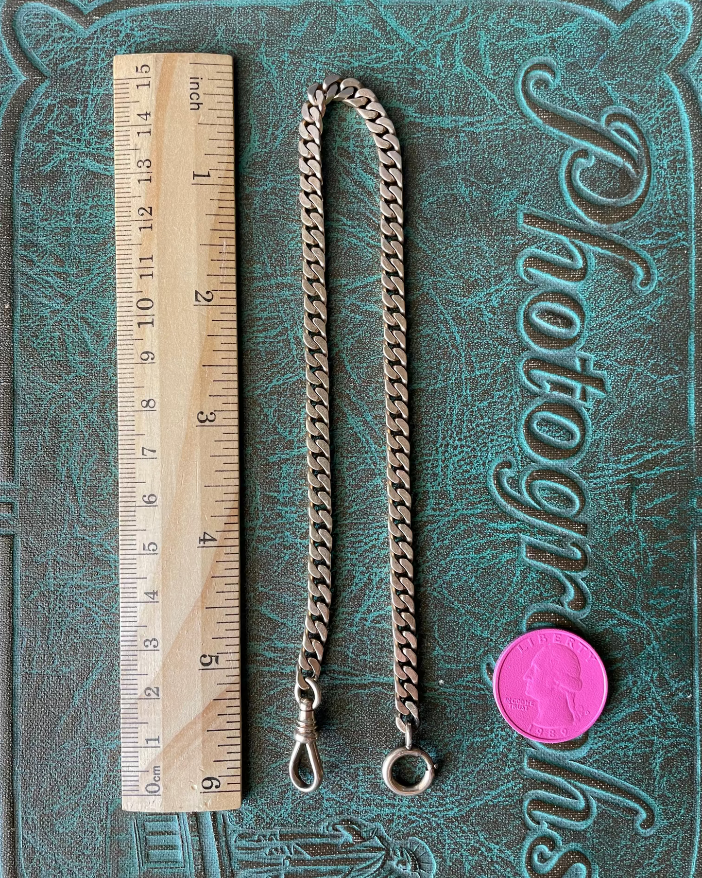 Flat Curb Watch Chain - 9k