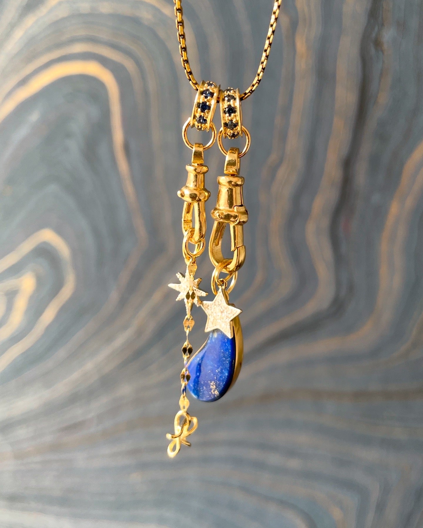 Eggplant Lapis Charm - 14k