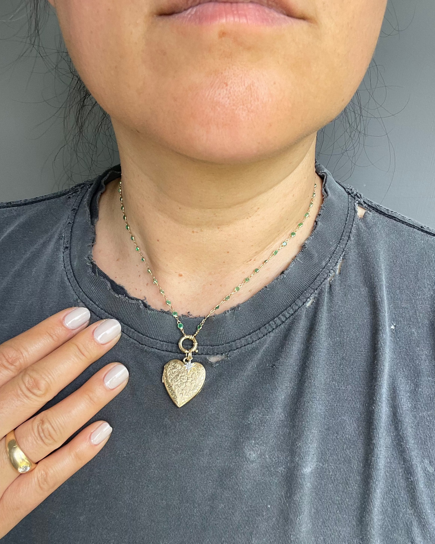 Emerald Spring Necklace - 14k