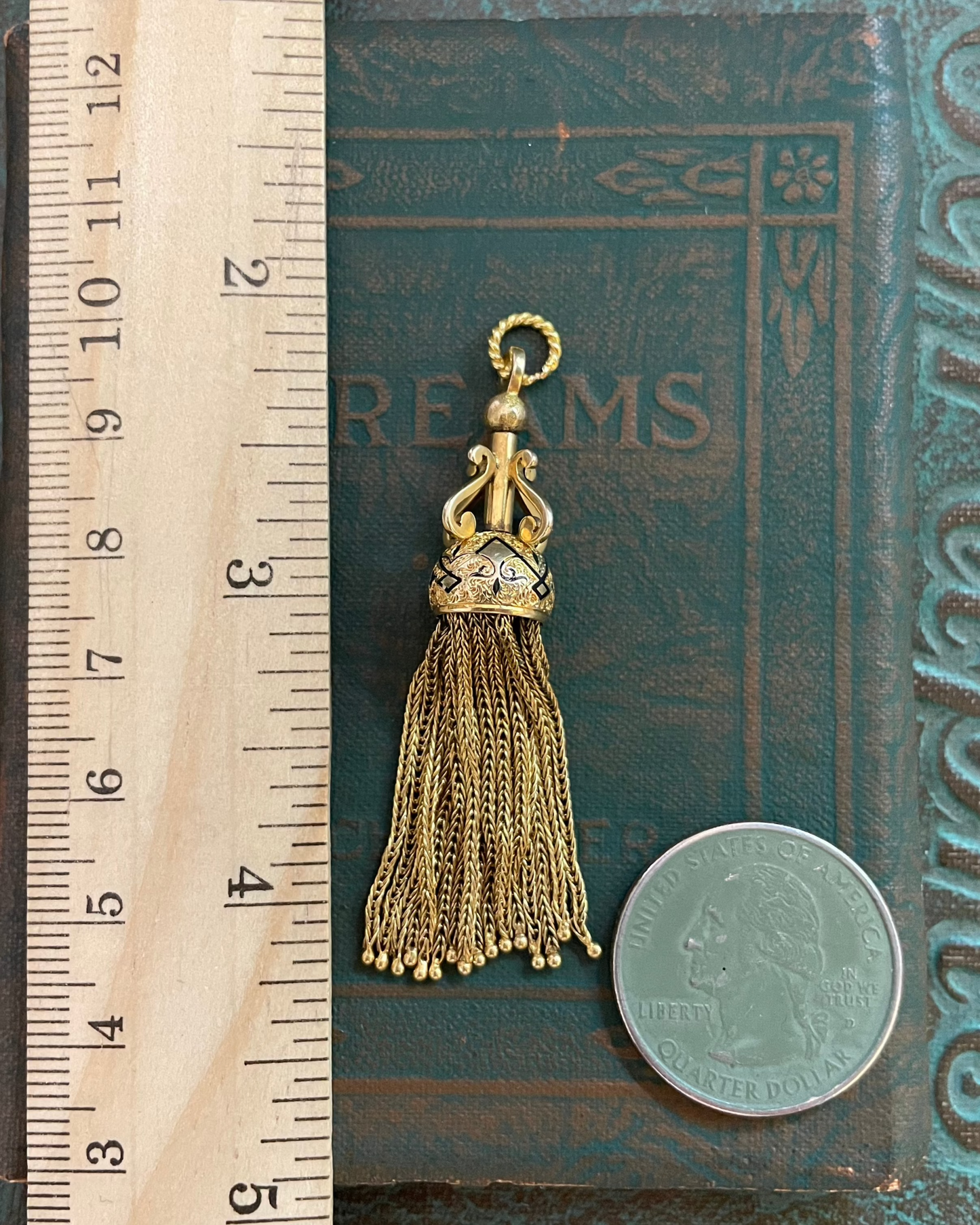 Enamel Flourish Tassel - 14k & 18k