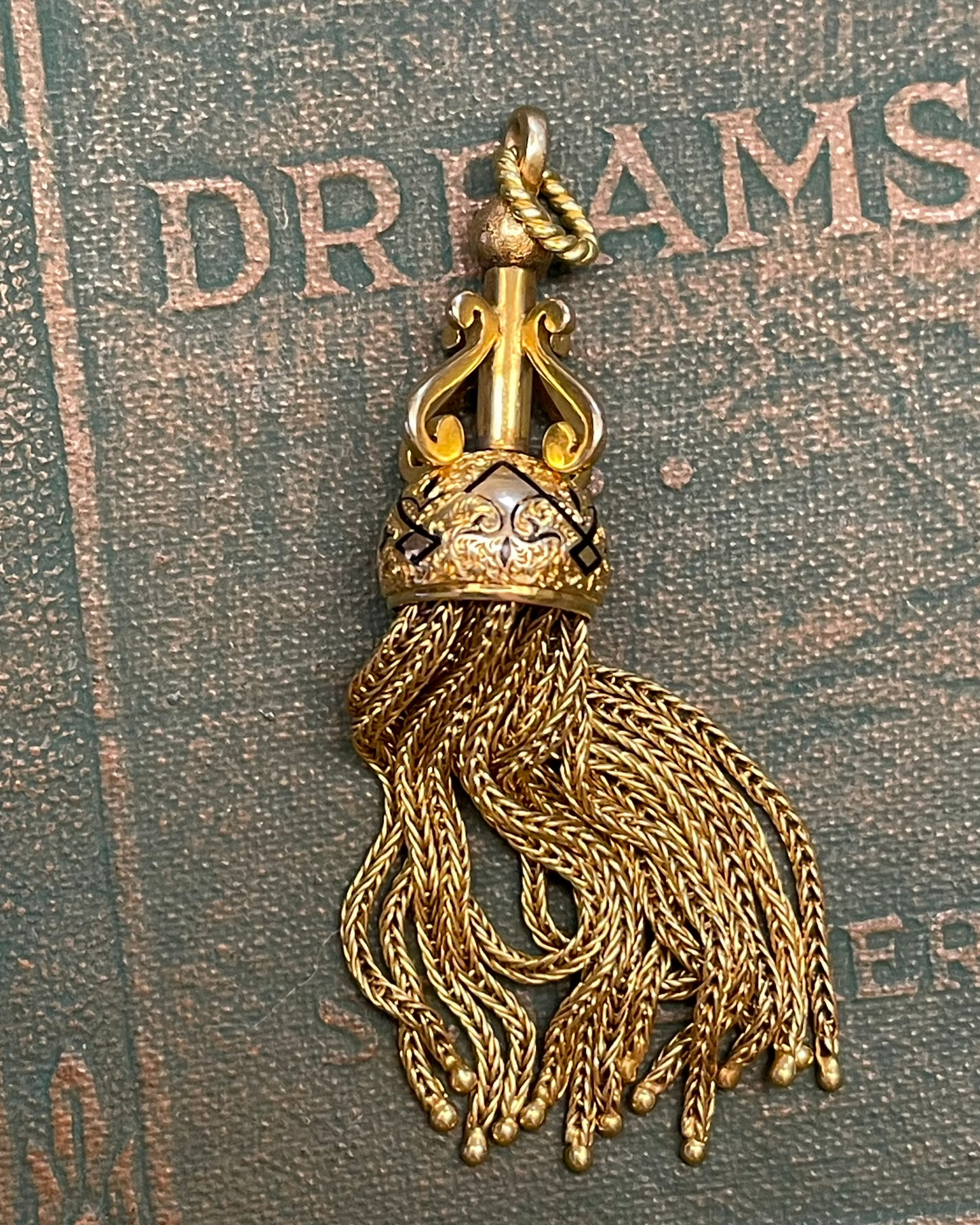 Enamel Flourish Tassel - 14k & 18k