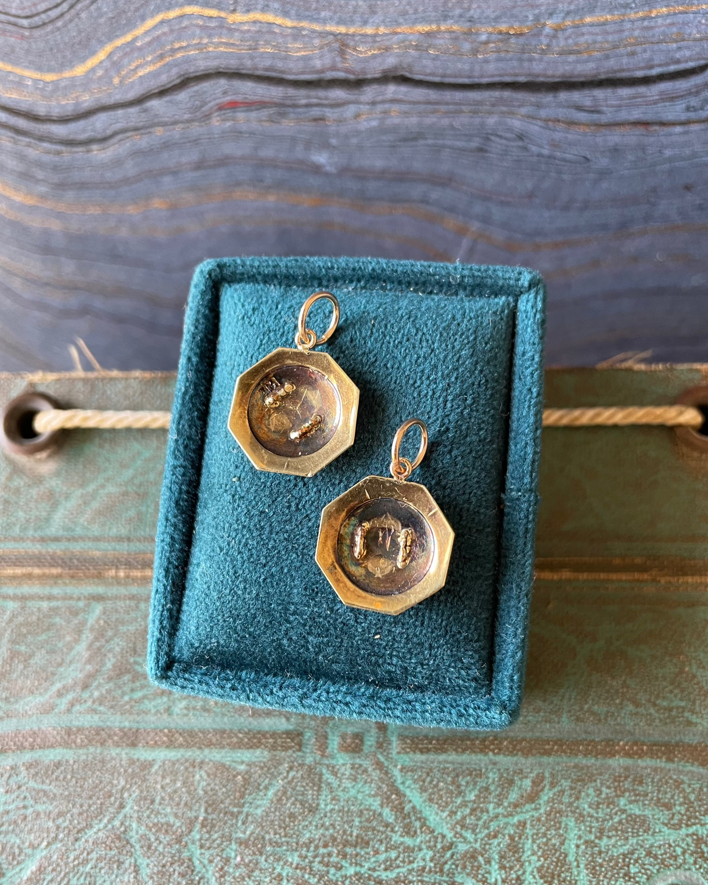 Greek Key Cufflink Charm - 13k