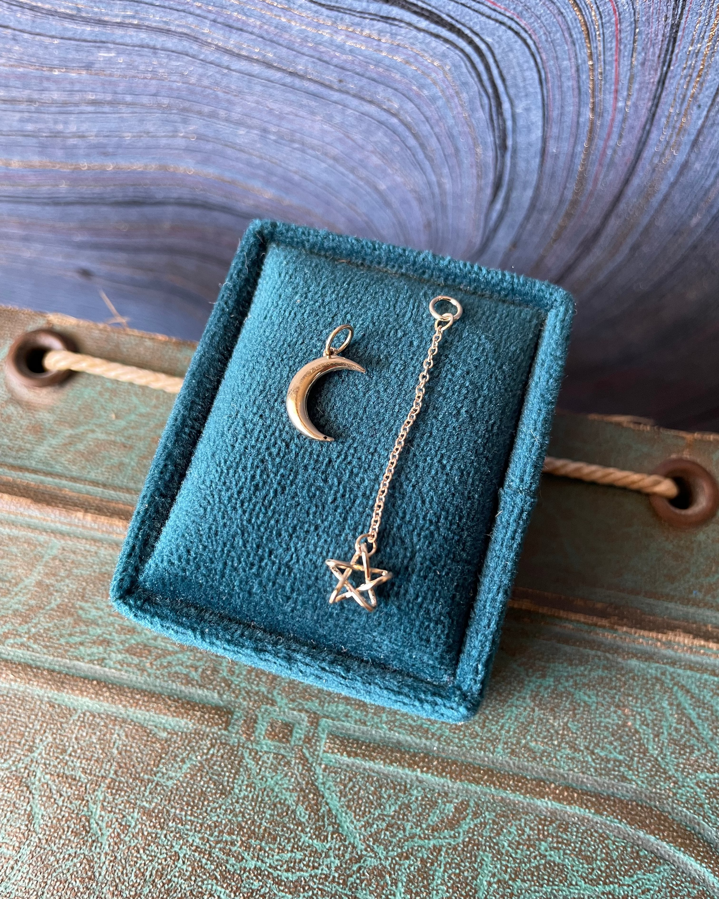 Moon & Falling Star Duo - 14k