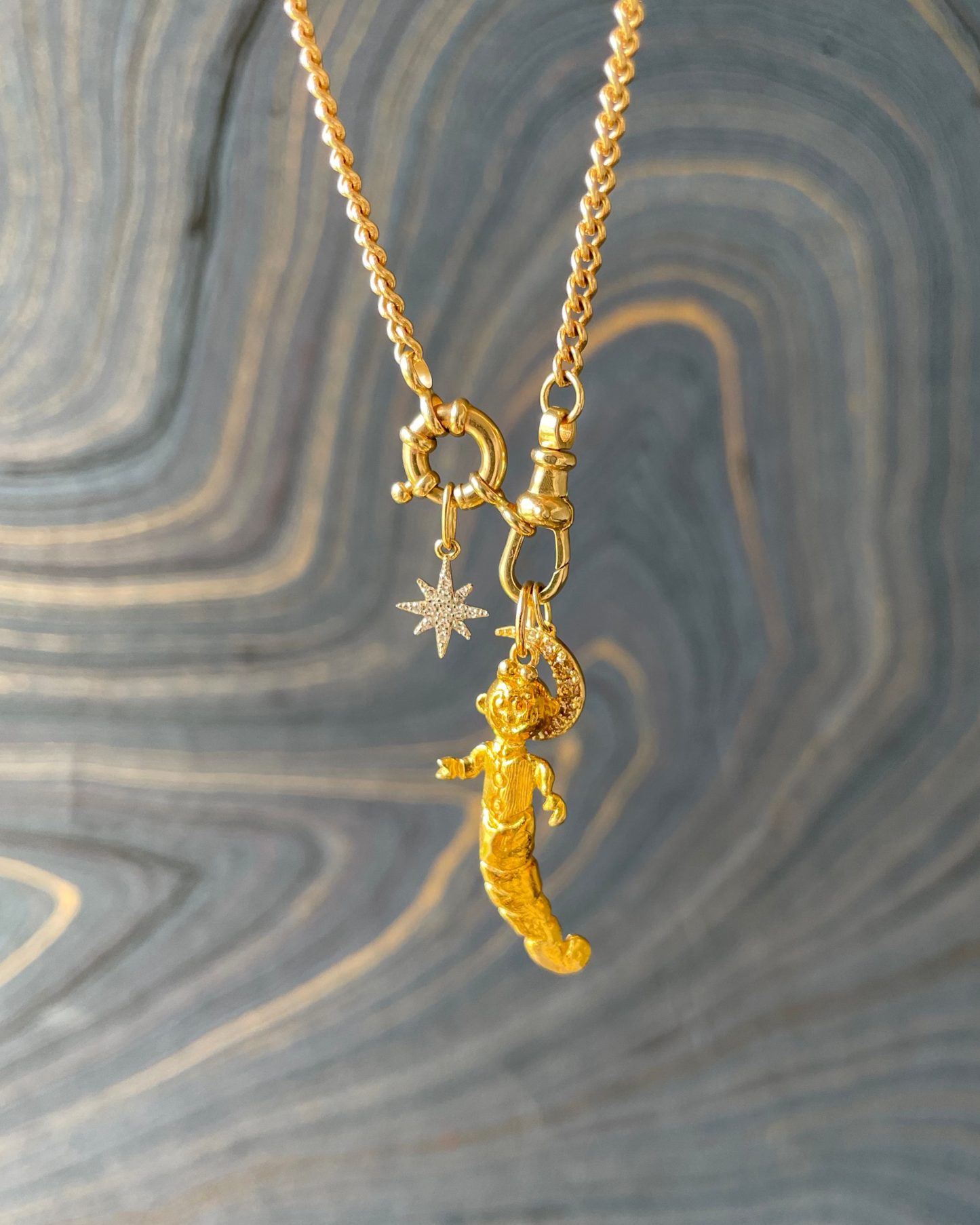 Mr. Caterpillar at Your Service Charm - 10k