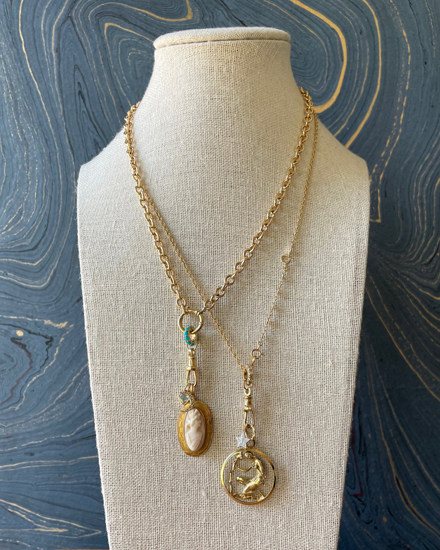 Oblong Cameo Charm - 10k