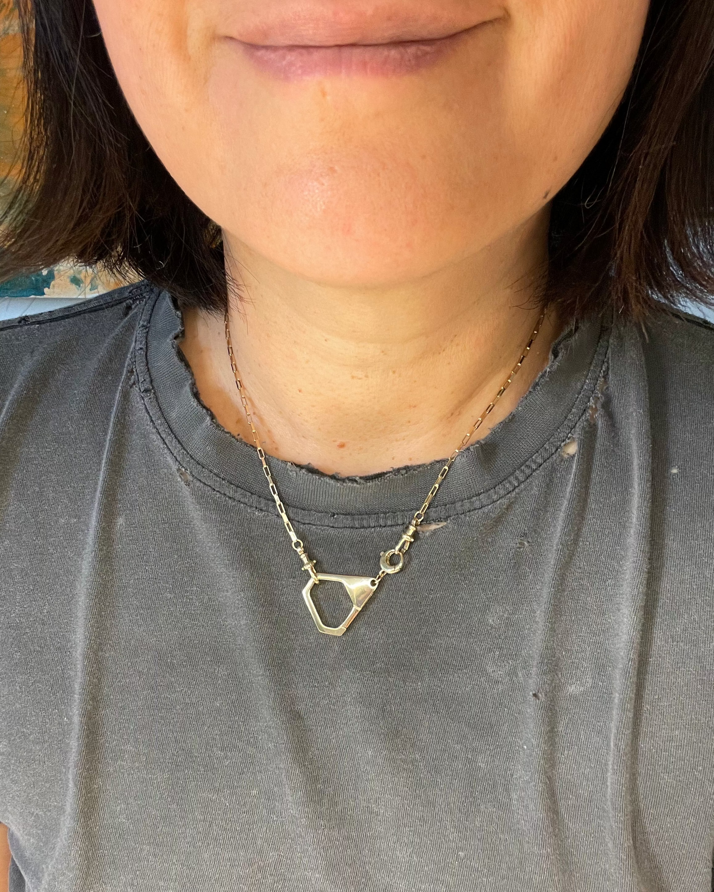 O Penta Clasp Charm - 14k