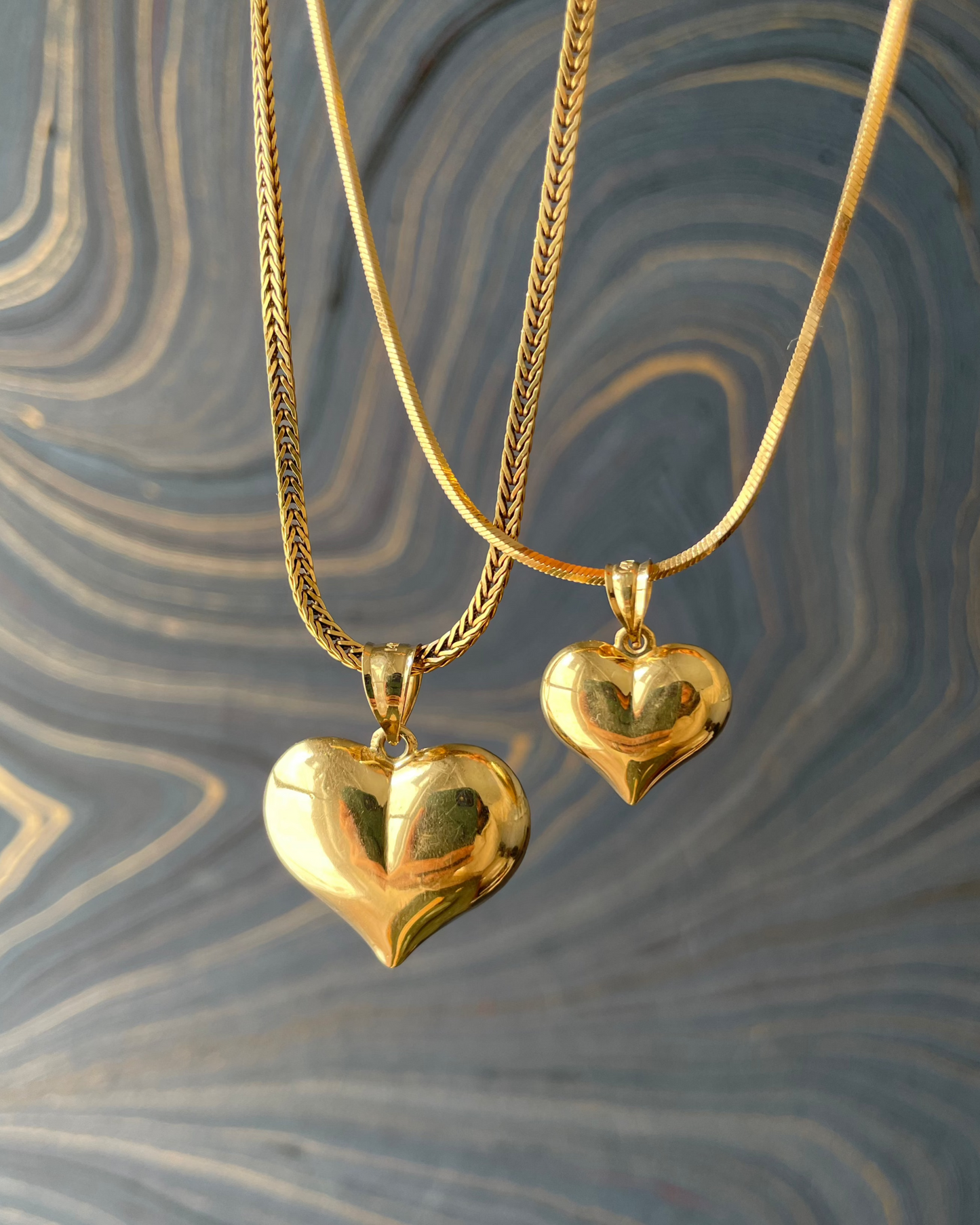 Puffy Hearts Charms - 14k