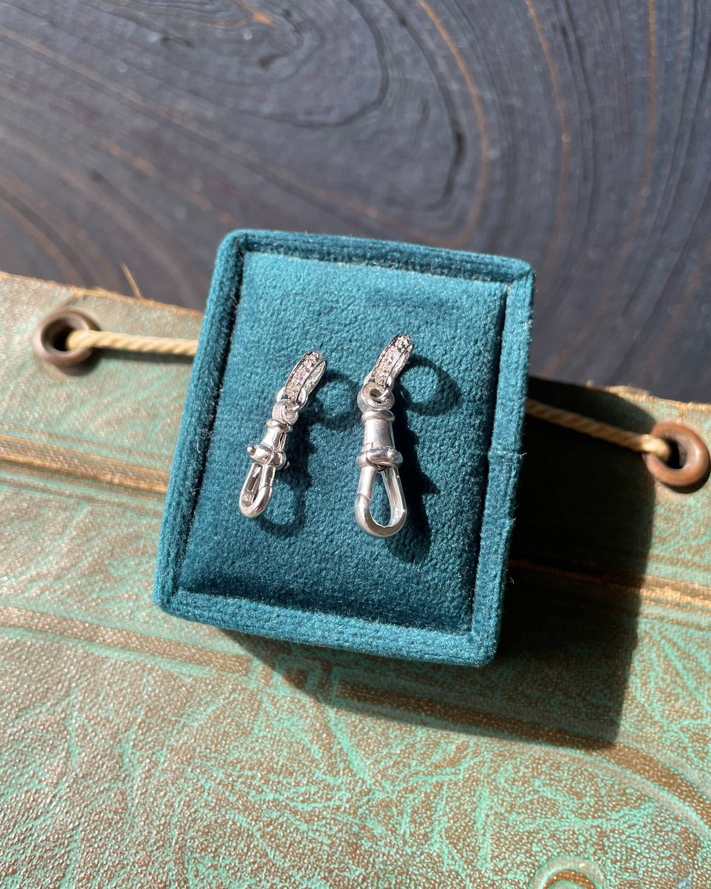 Diamond Dog Clasp Charm - 14k