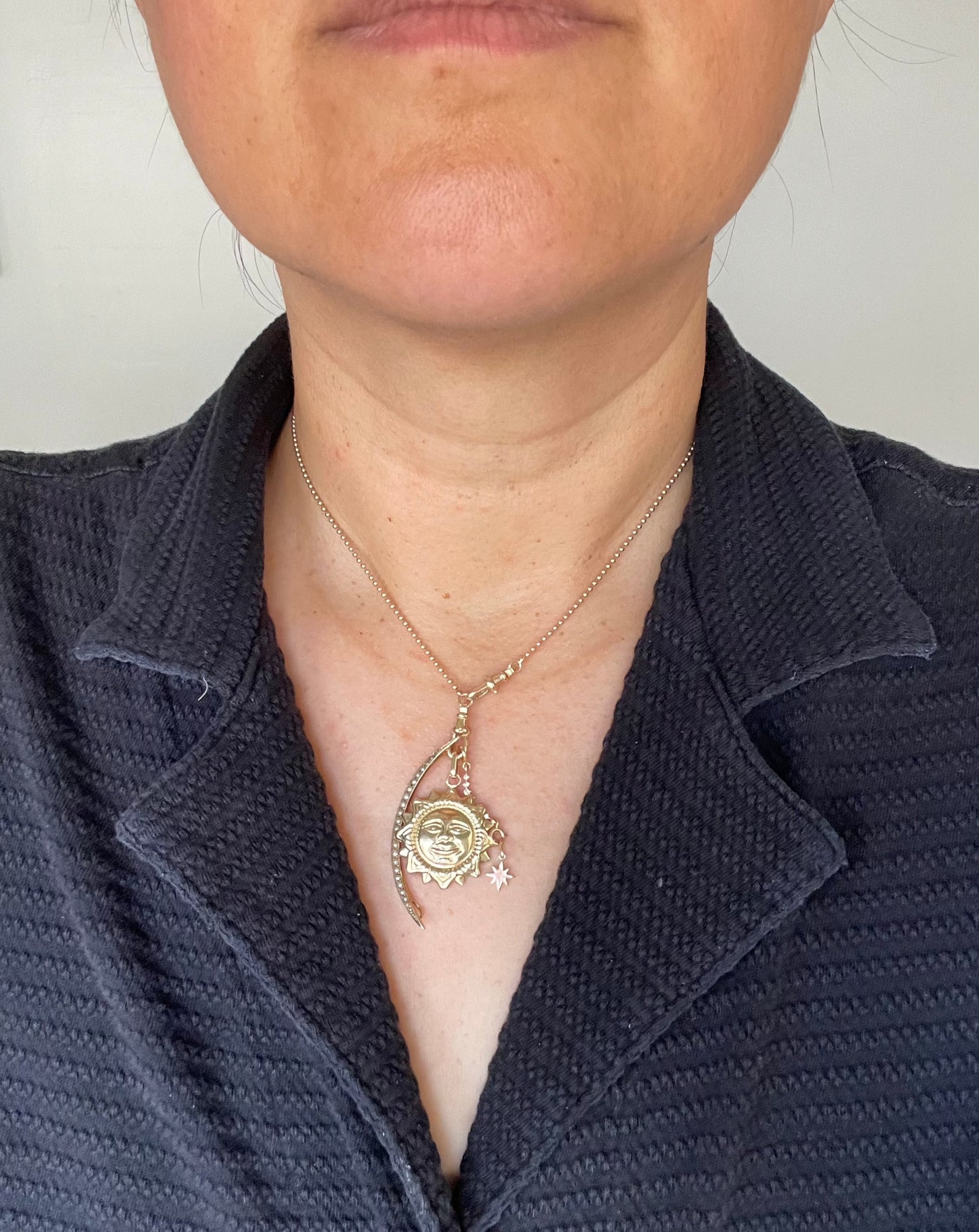 Tiny Starburst Charm - 14k