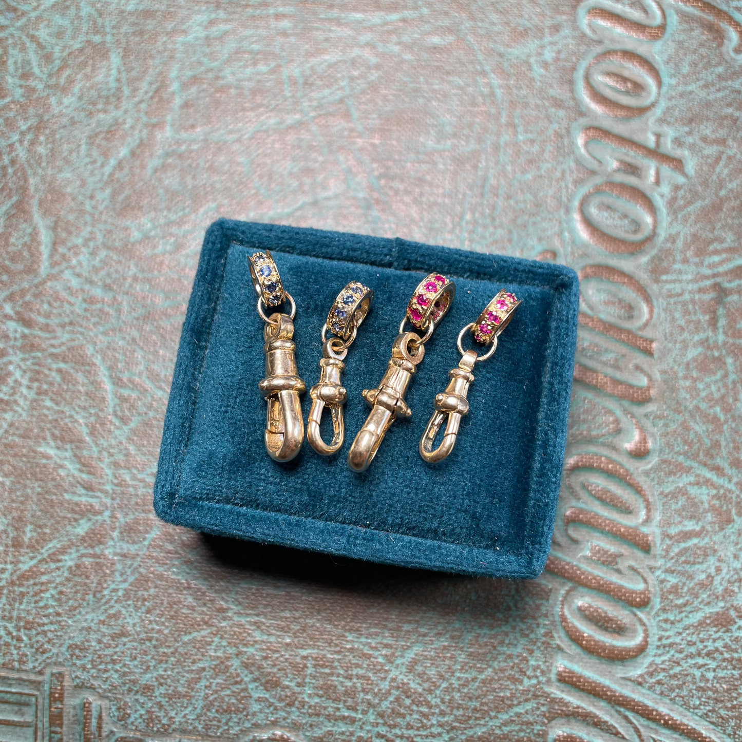Stoned Dog in Ruby Sapphire or Emerald - 14k