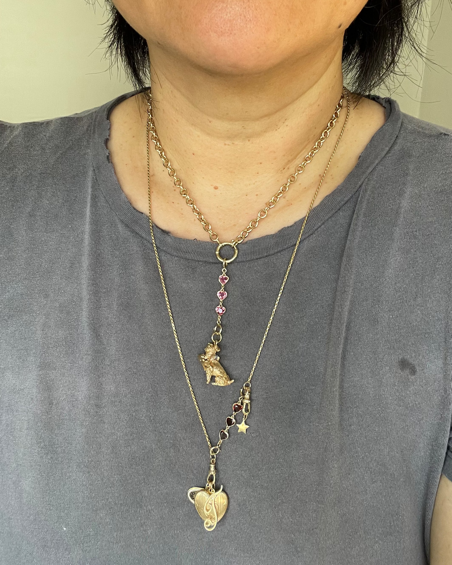 Triple Heart Stringy - 14k