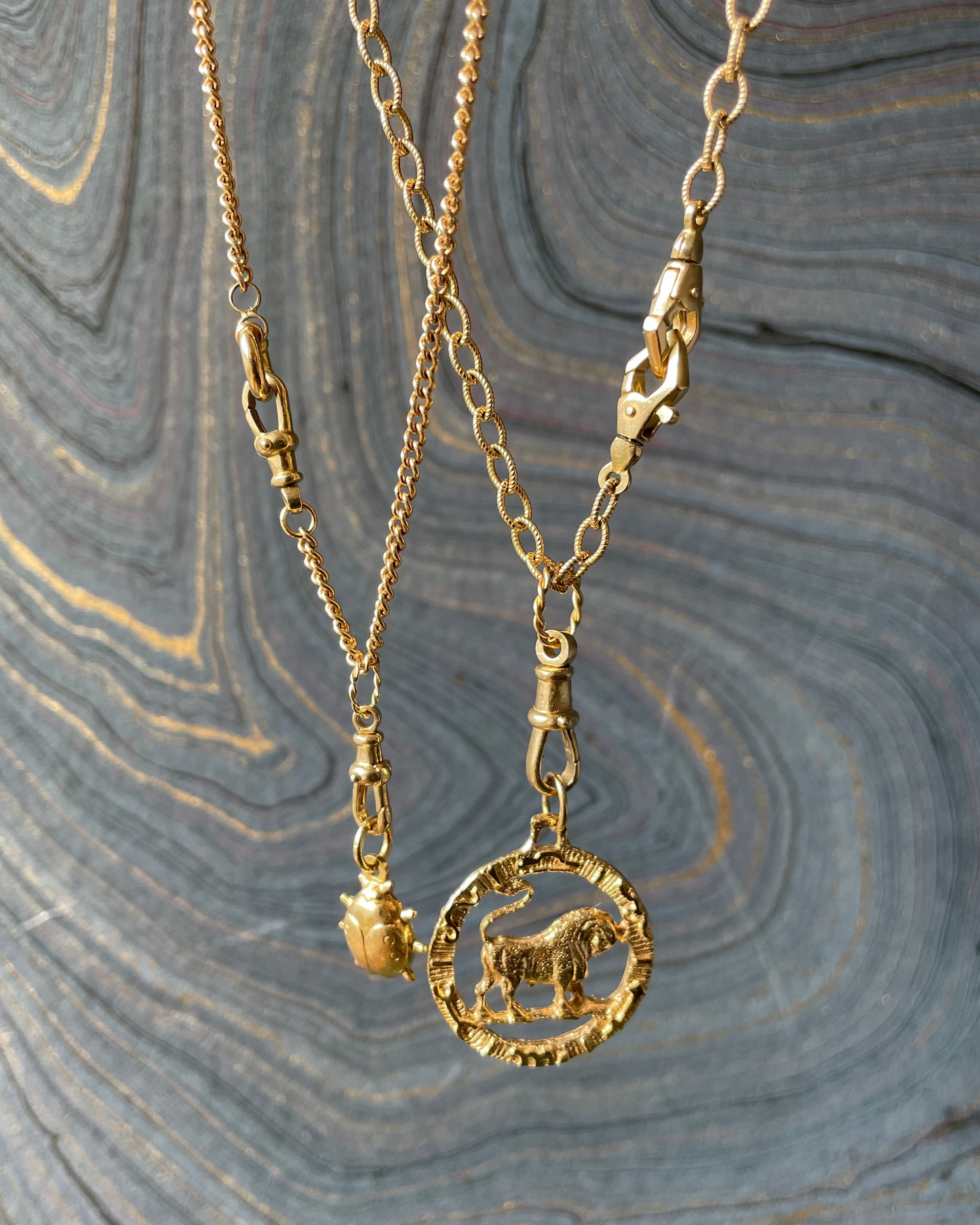 Dog Clip with a Twist Clasp Charm - 14k