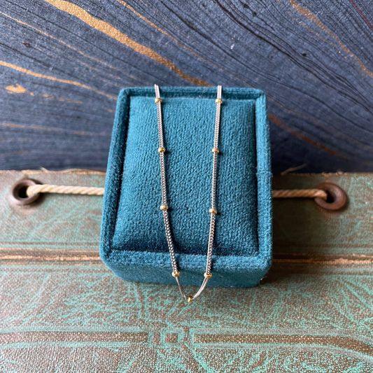 Dotted Two Tone Chain - 14k