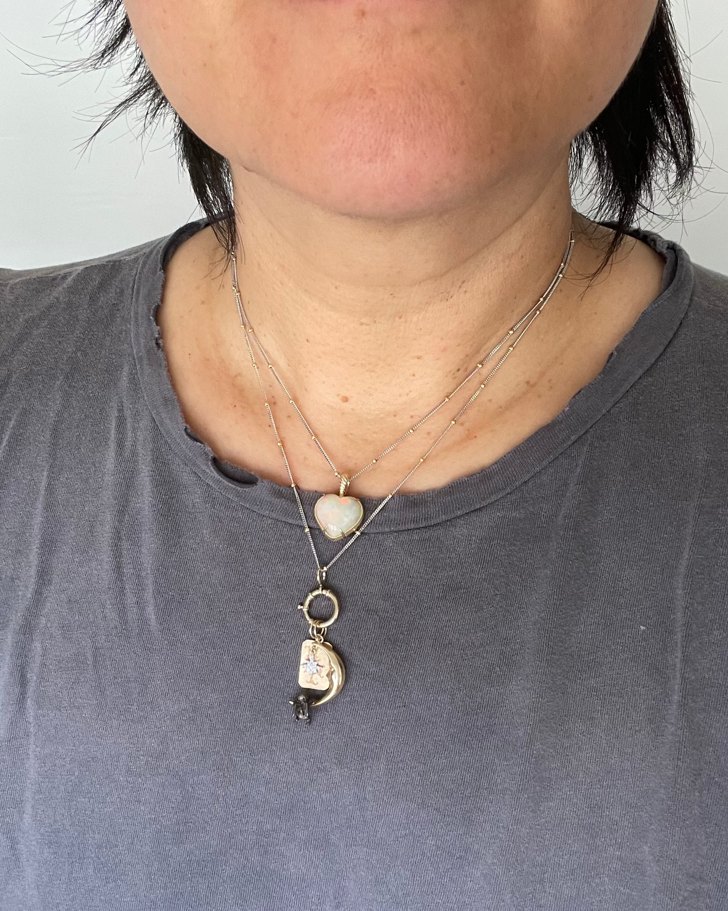 Dotted Two Tone Chain - 14k