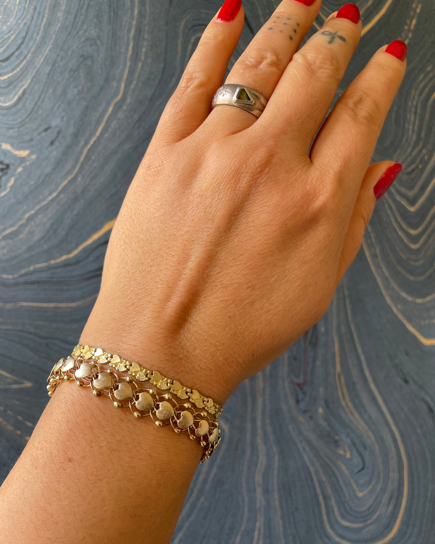 Two Types of Heart Bracelet - 14k