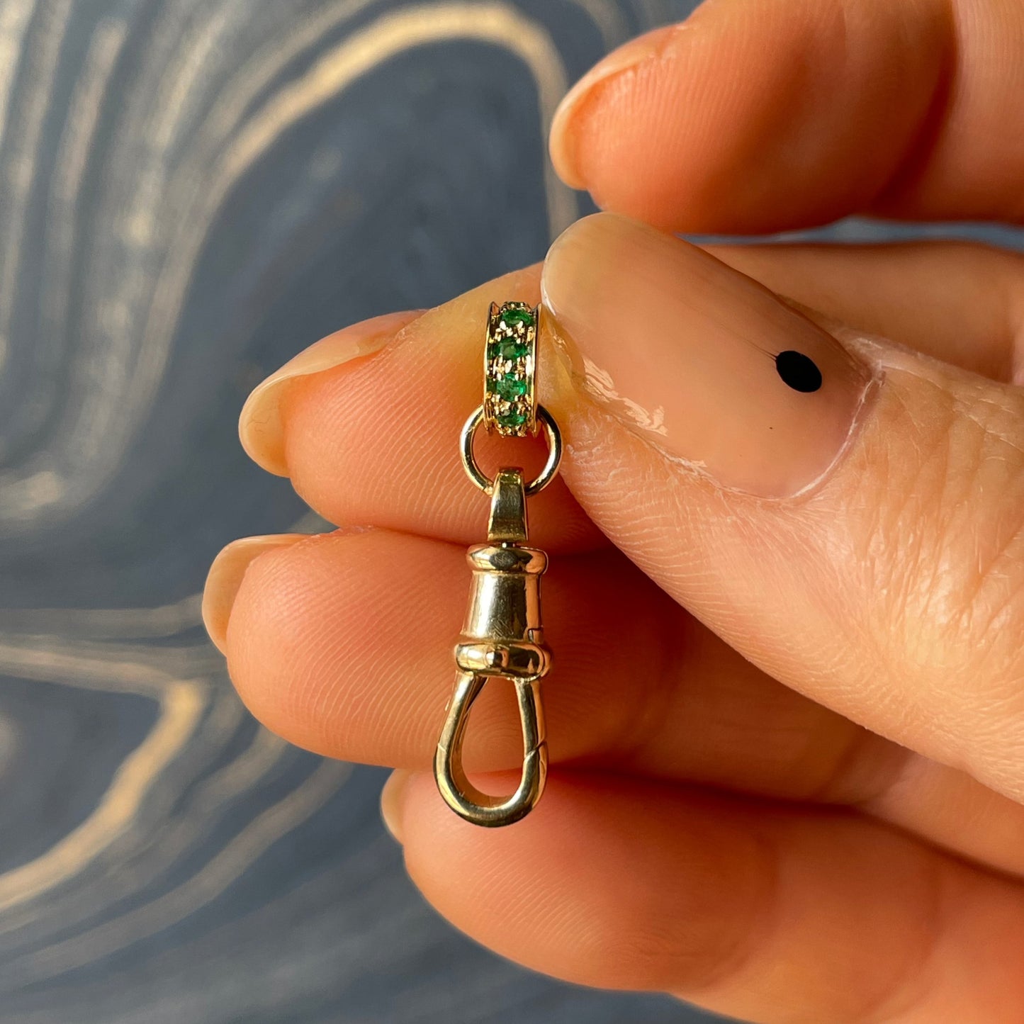 14k emerald dog clip clasp charm