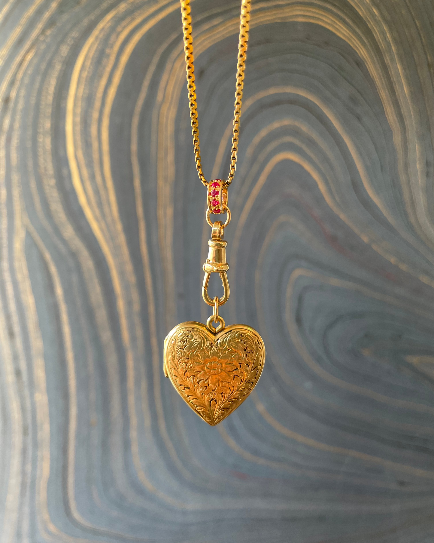 Heart Flower Locket - 14k