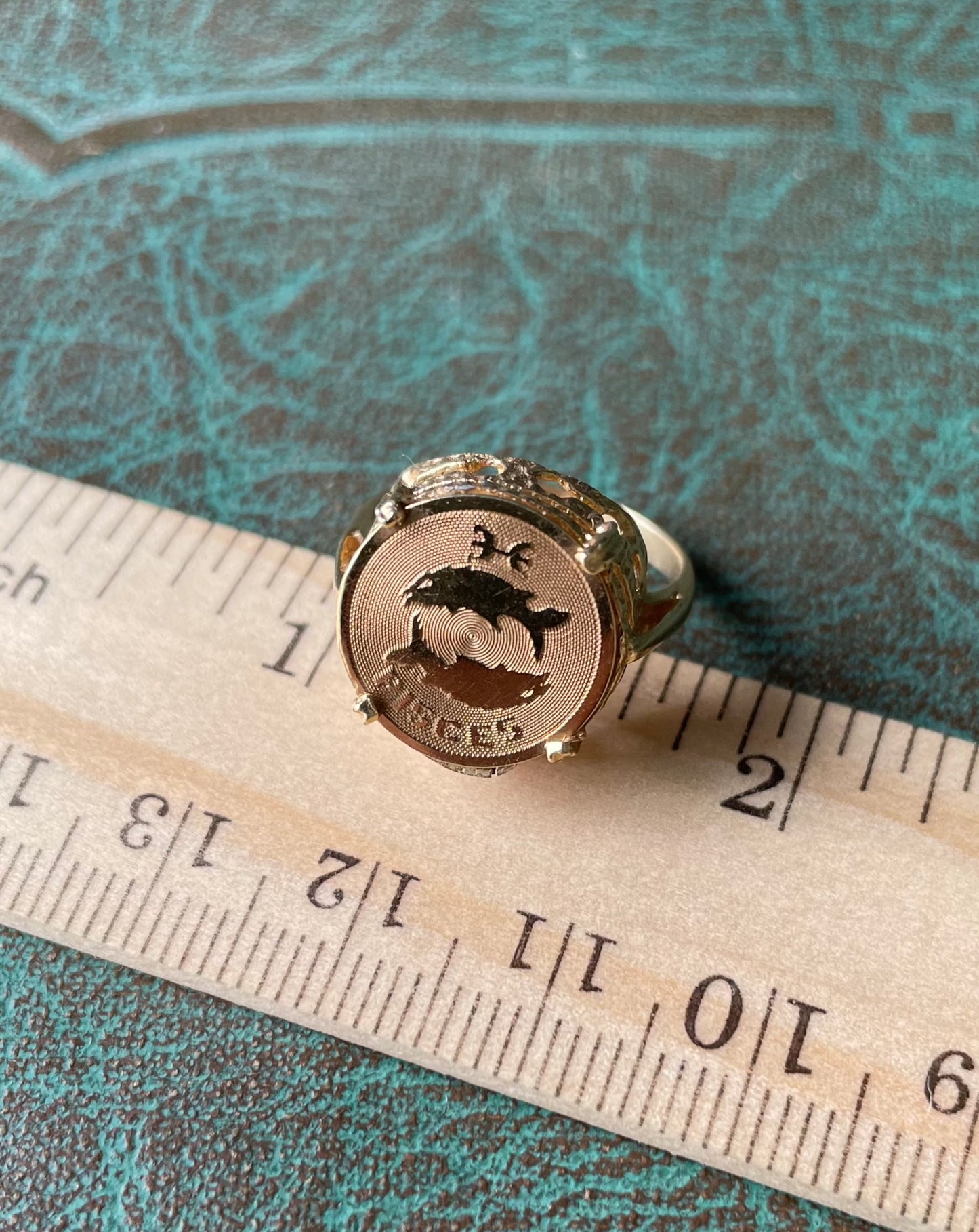 Pisces Coin Ring - 14k