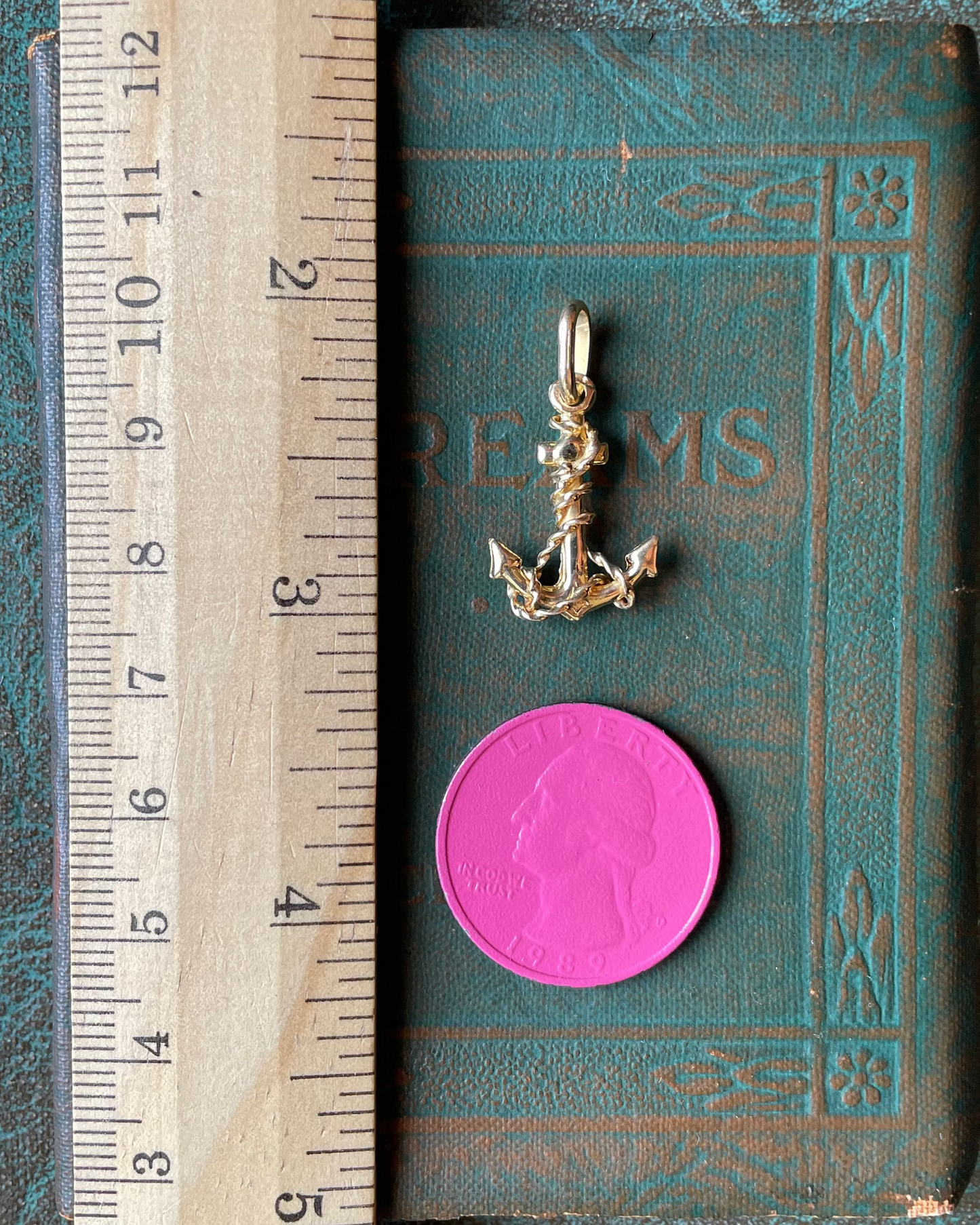 Anchor & Rope Charm - 14k