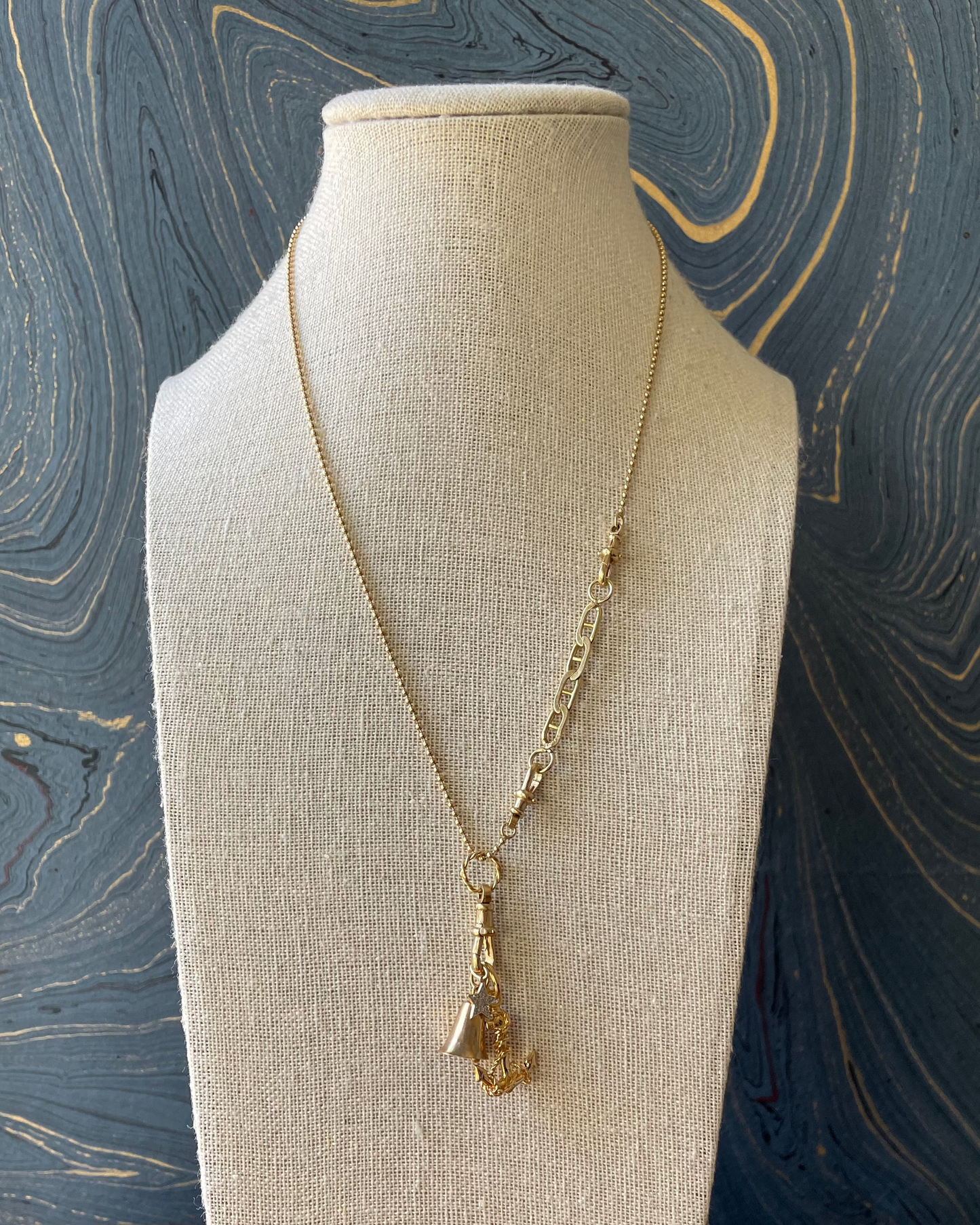 Anchor & Rope Charm - 14k