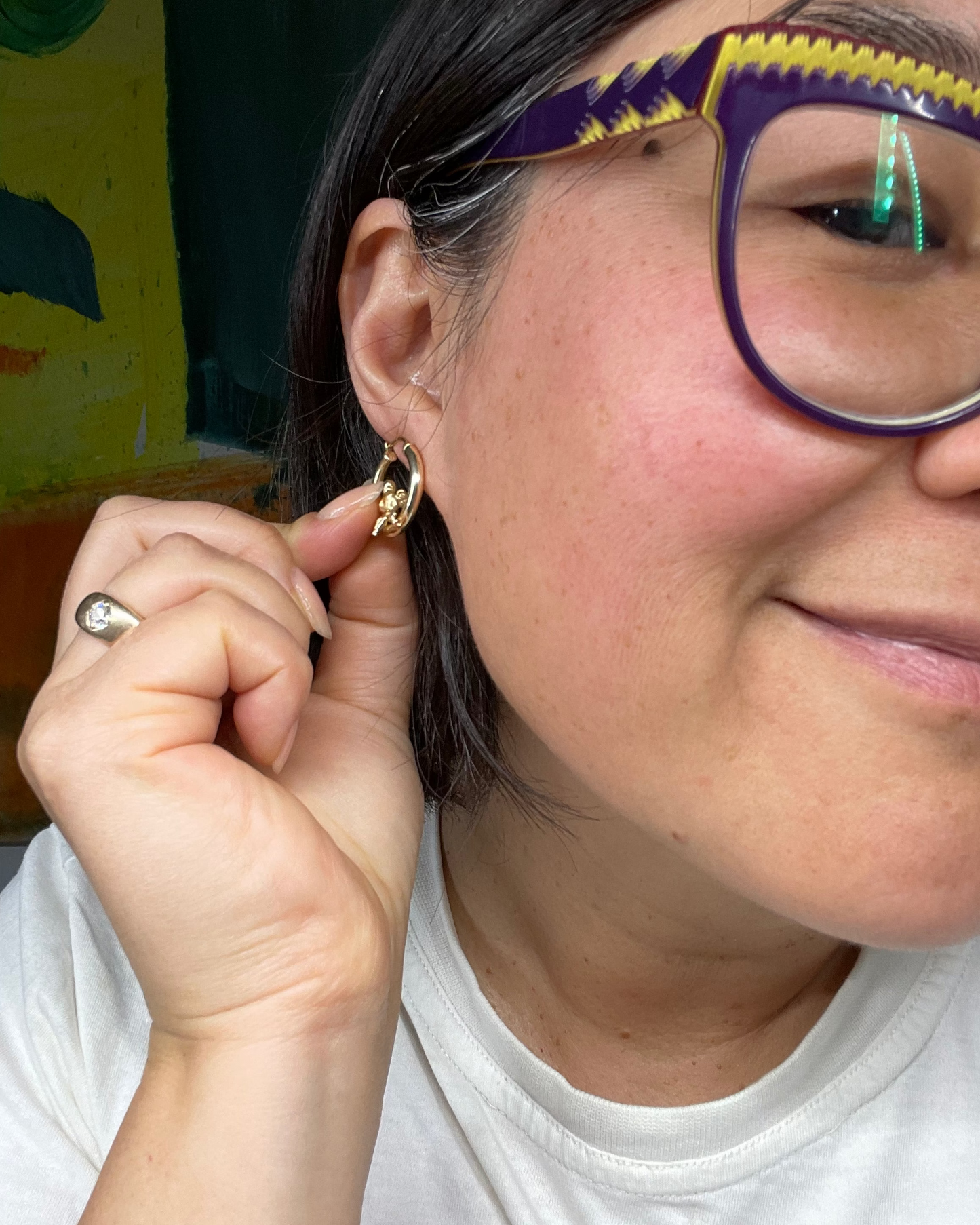 Angels with Stars Hoops - 14k