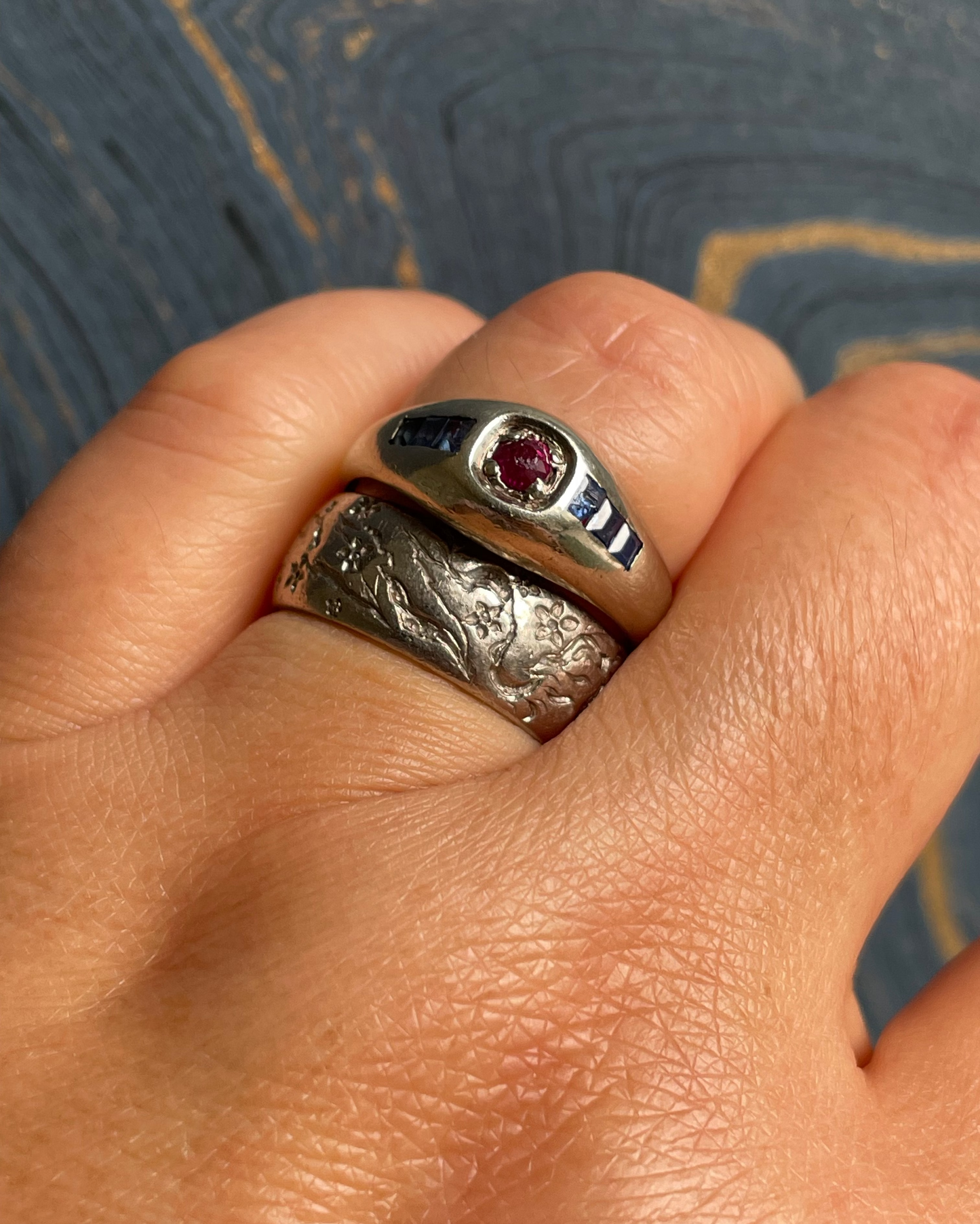 Bleu Blanc Rouge Ring - 12k