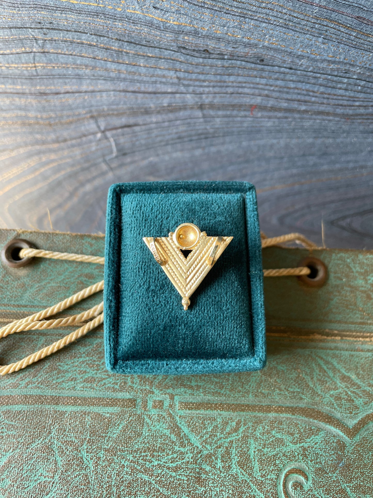 B + V Slider Pendant - 14k