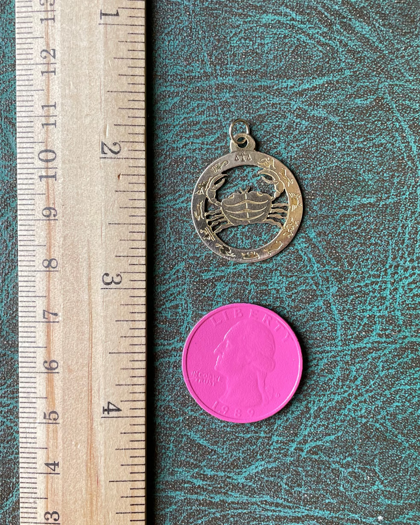 Cancer Wheel Charm - 9k