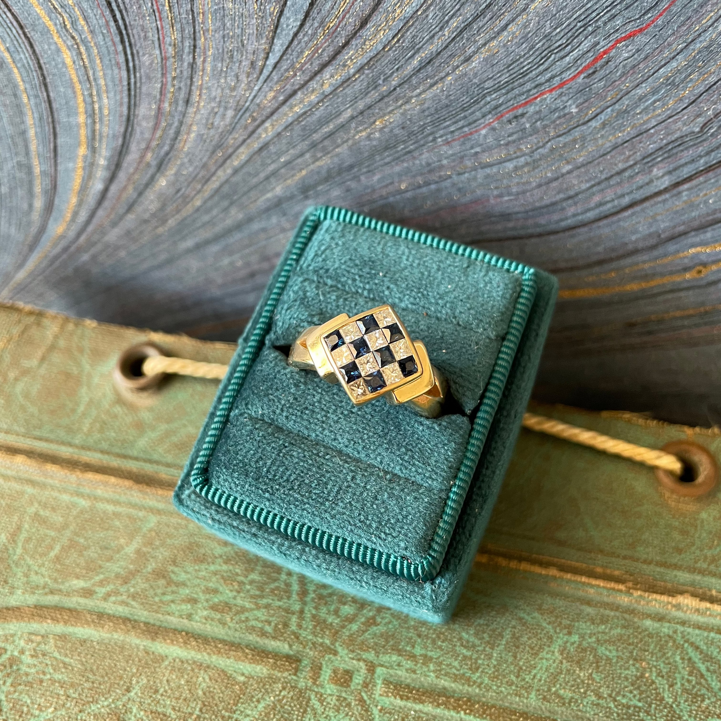 Checkerboard Ring - 14k