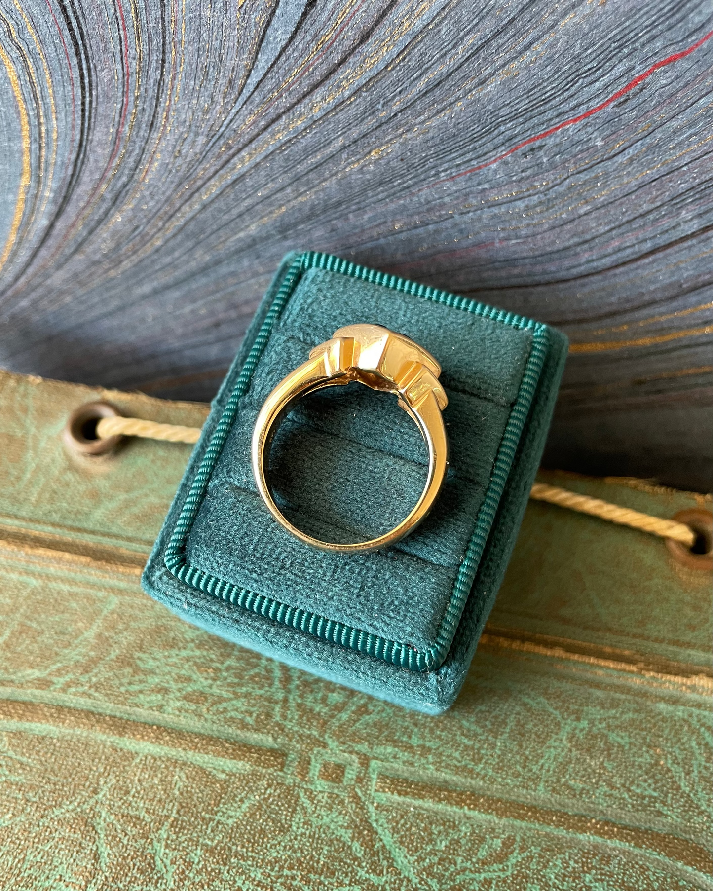 Checkerboard Ring - 14k