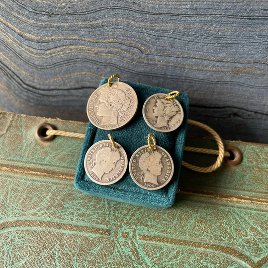Coin Charms - Silver & 18k