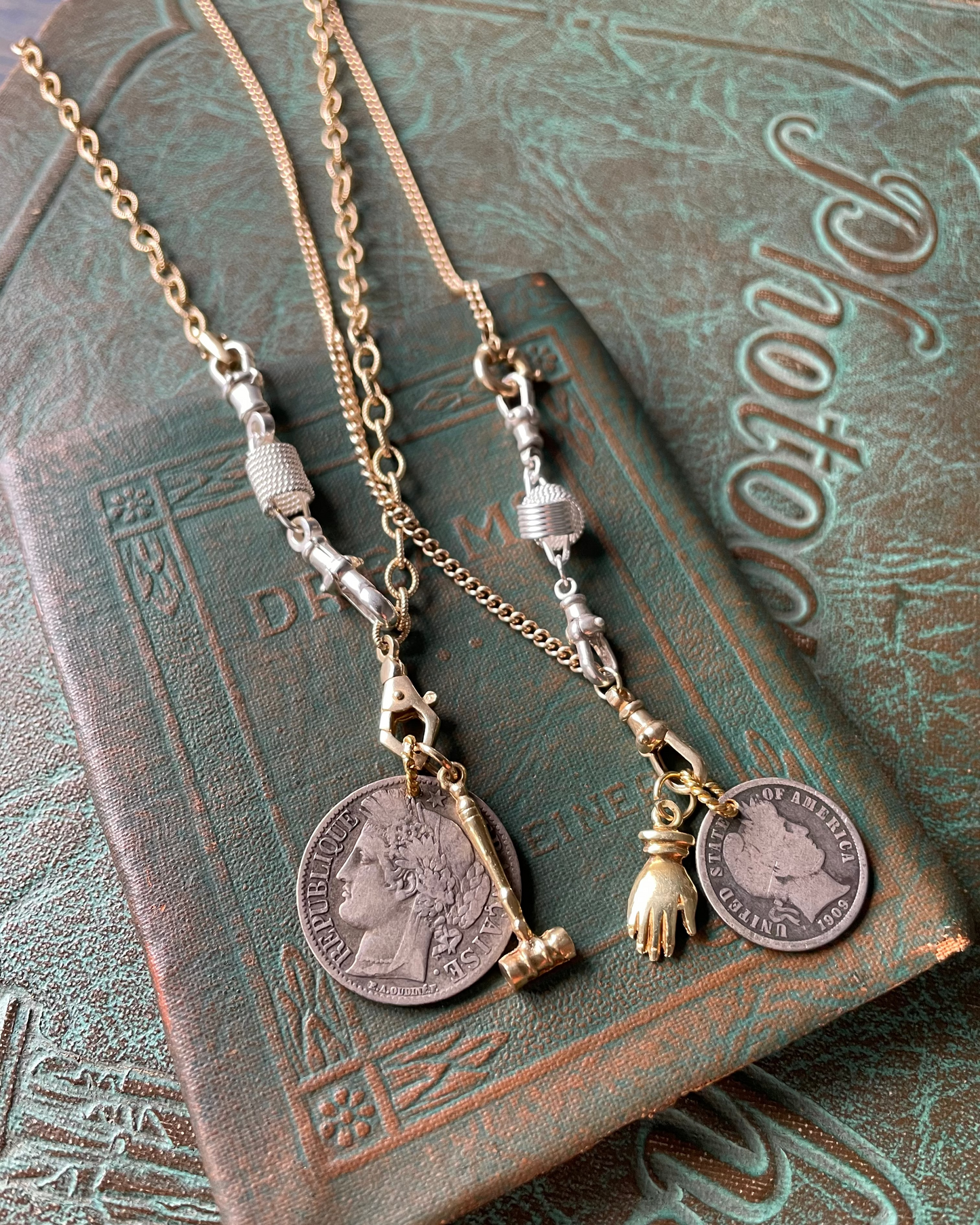 Coin Charms - Silver & 18k