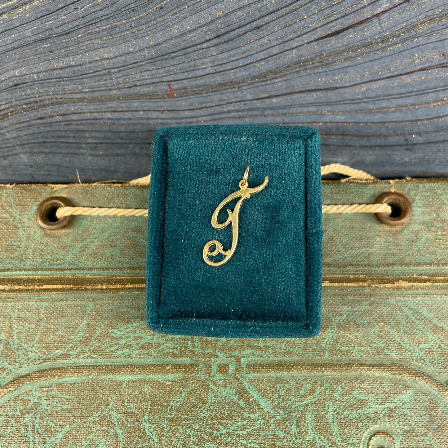 Cursive T Inital Charm - 12k