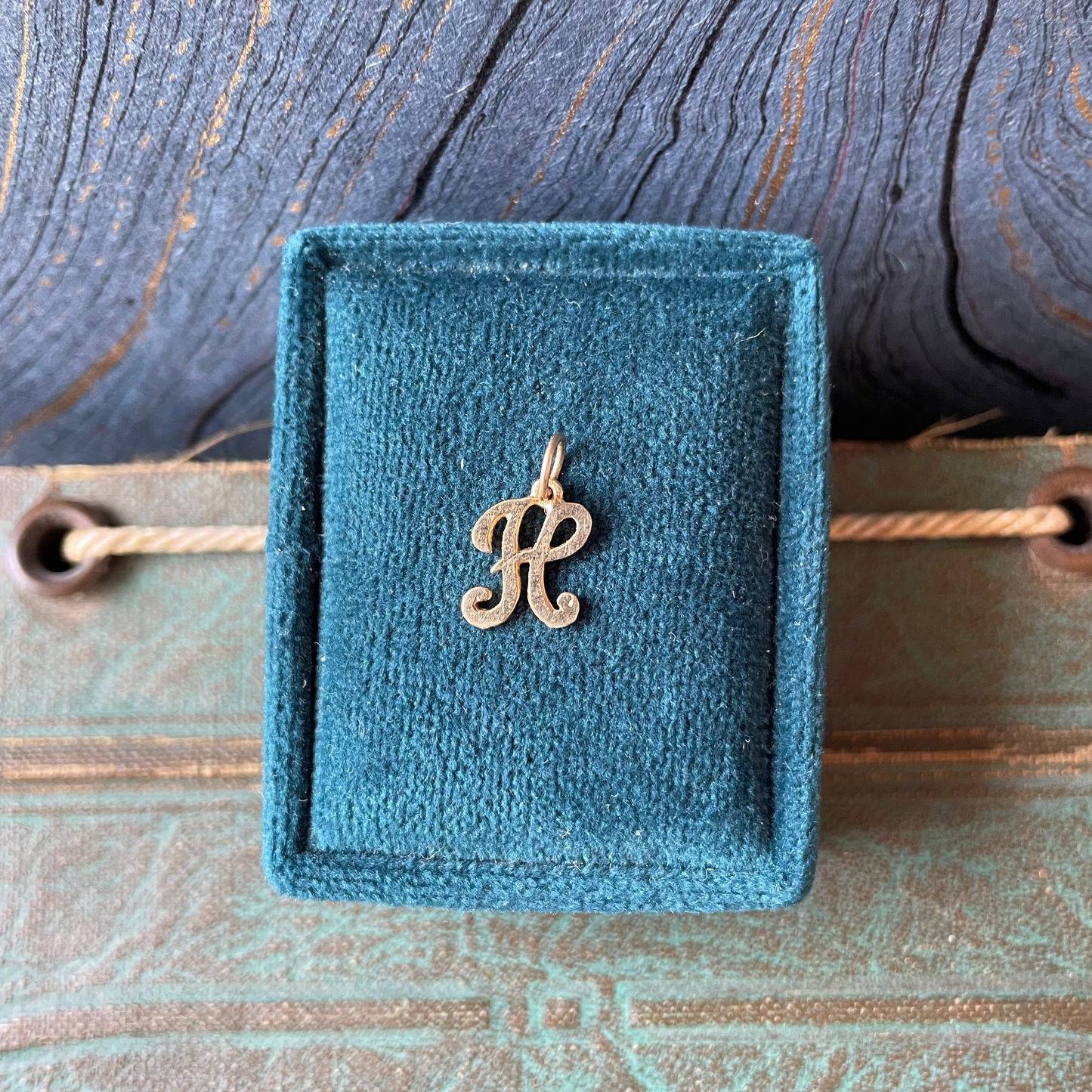 Cursive H Initial Charm - 13k