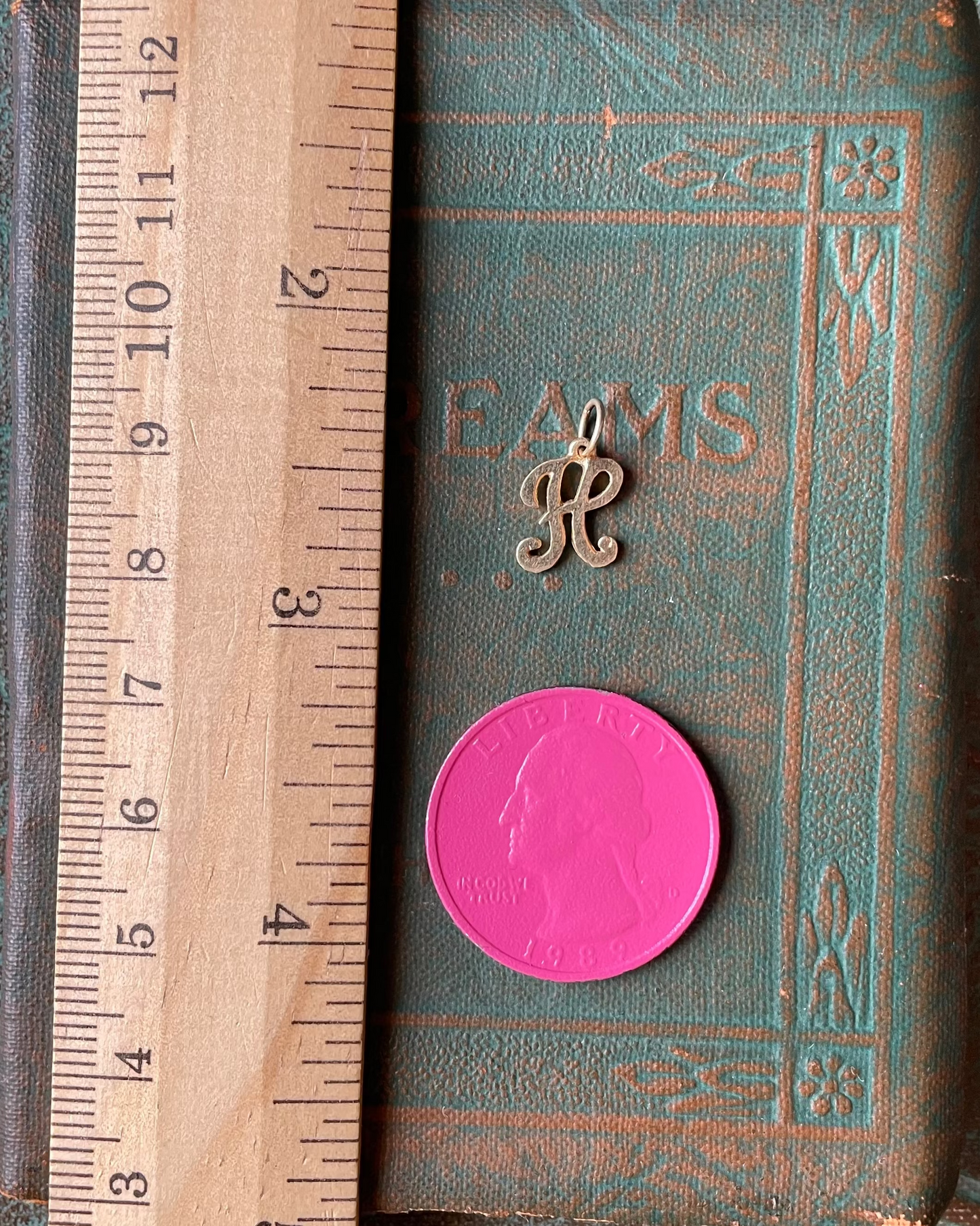Cursive H Initial Charm - 13k