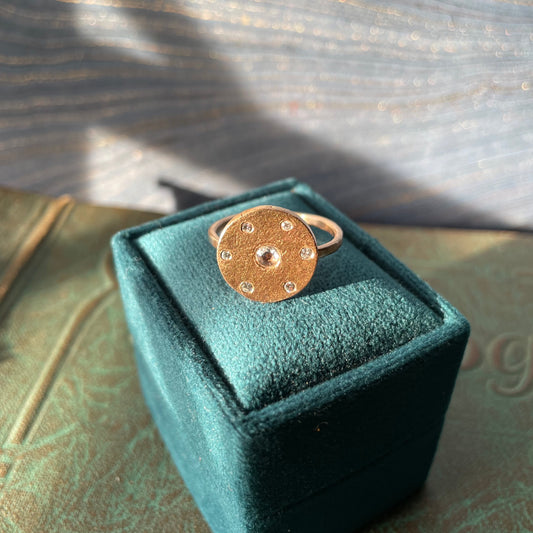 Disk + Diamonds Ring - 14k