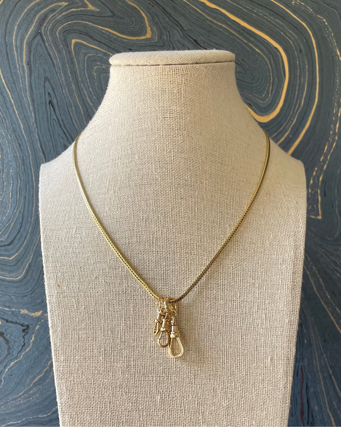 Dog Clip with a Twist Clasp Charm - 14k