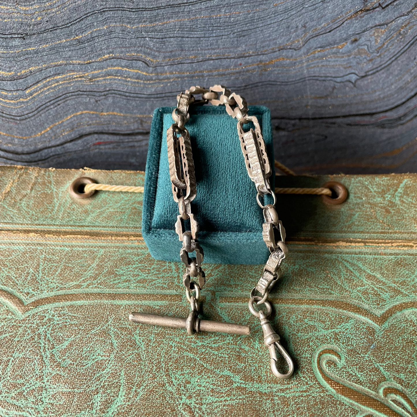 Fancy Link Watch Chain - Silver