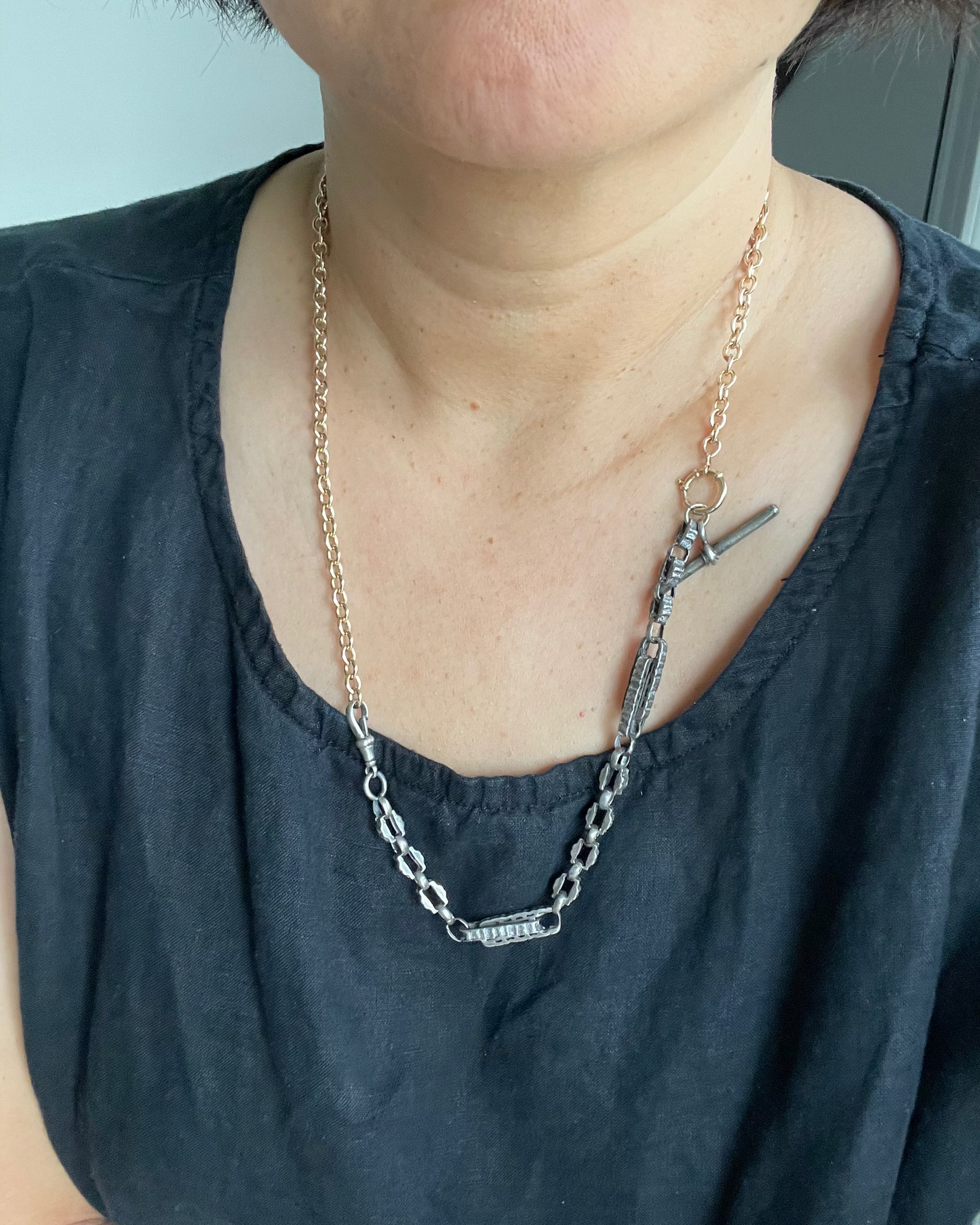 Fancy Link Watch Chain - Silver