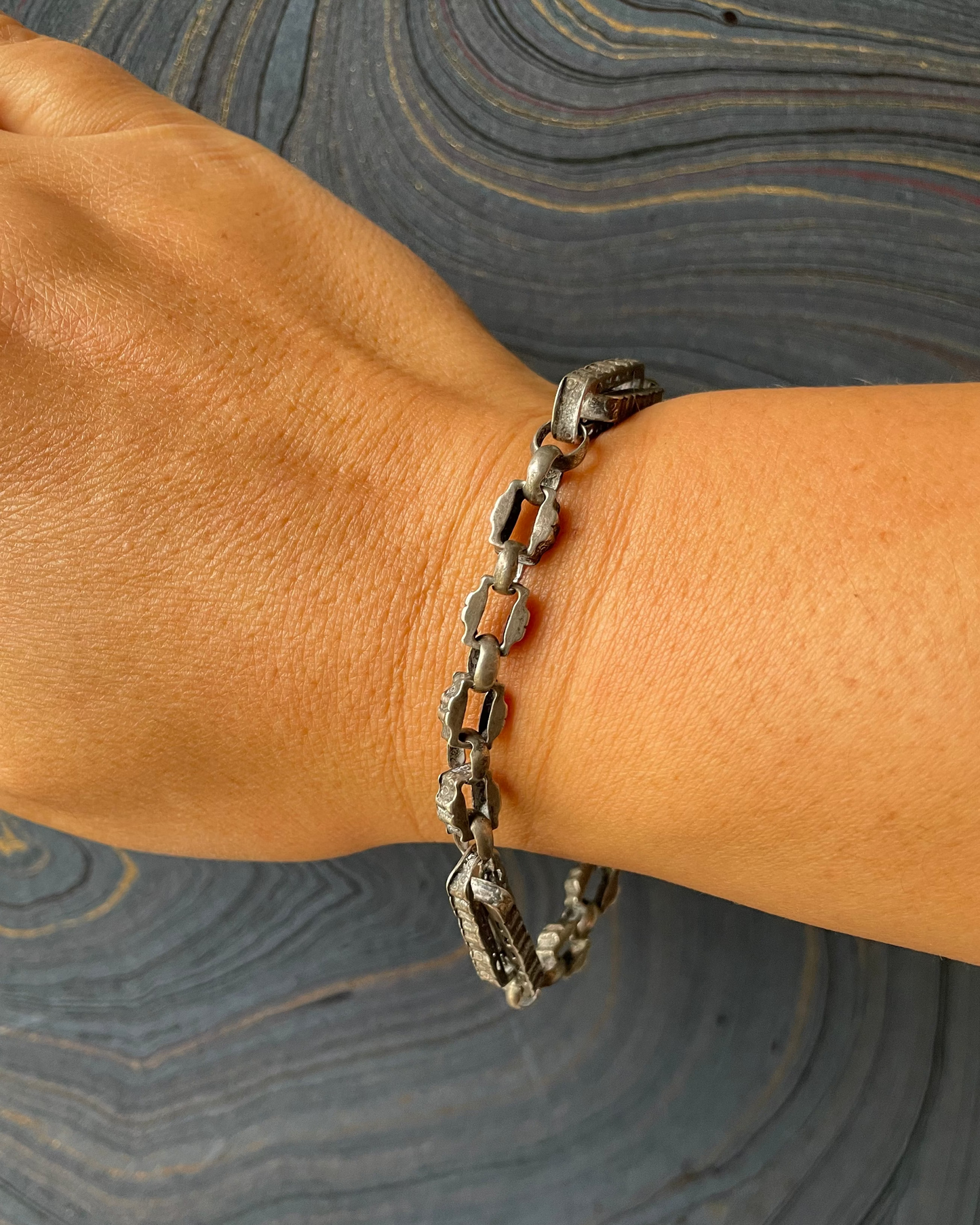 Fancy Link Watch Chain - Silver