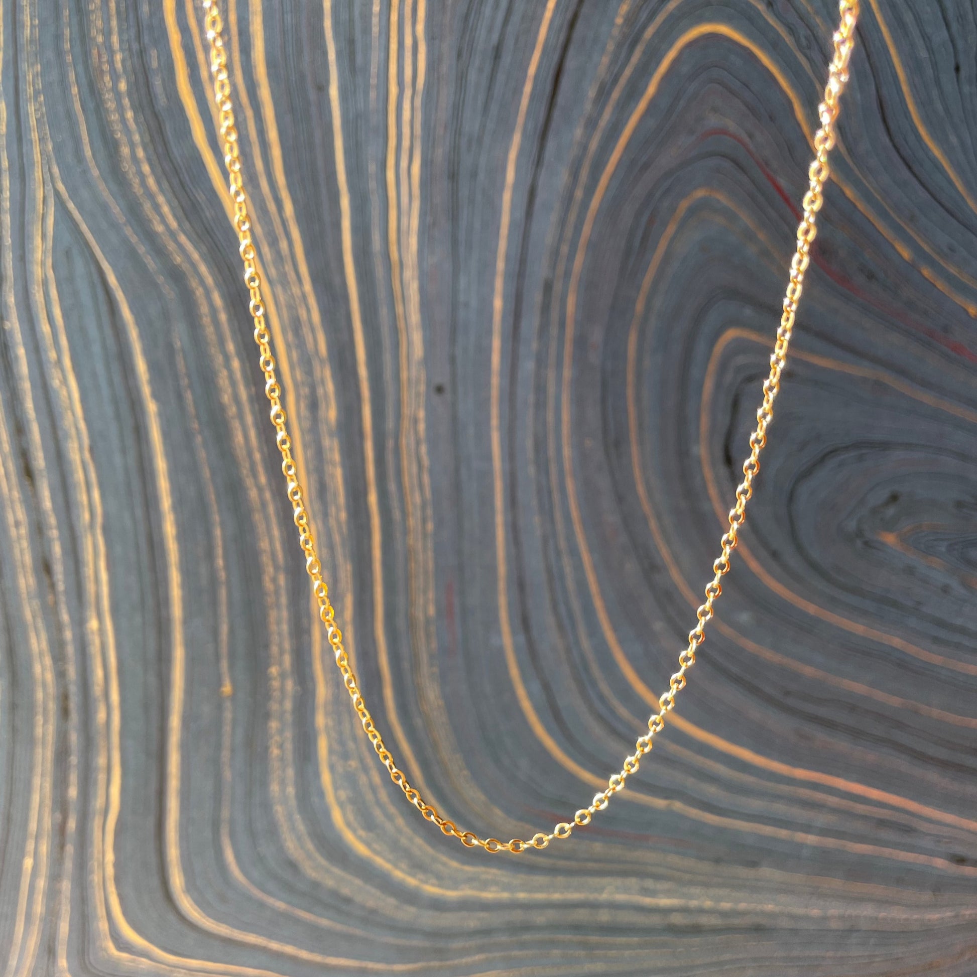 18k yellow gold flat cable chain necklace