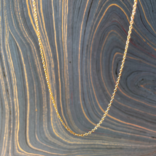 18k yellow gold flat cable chain necklace