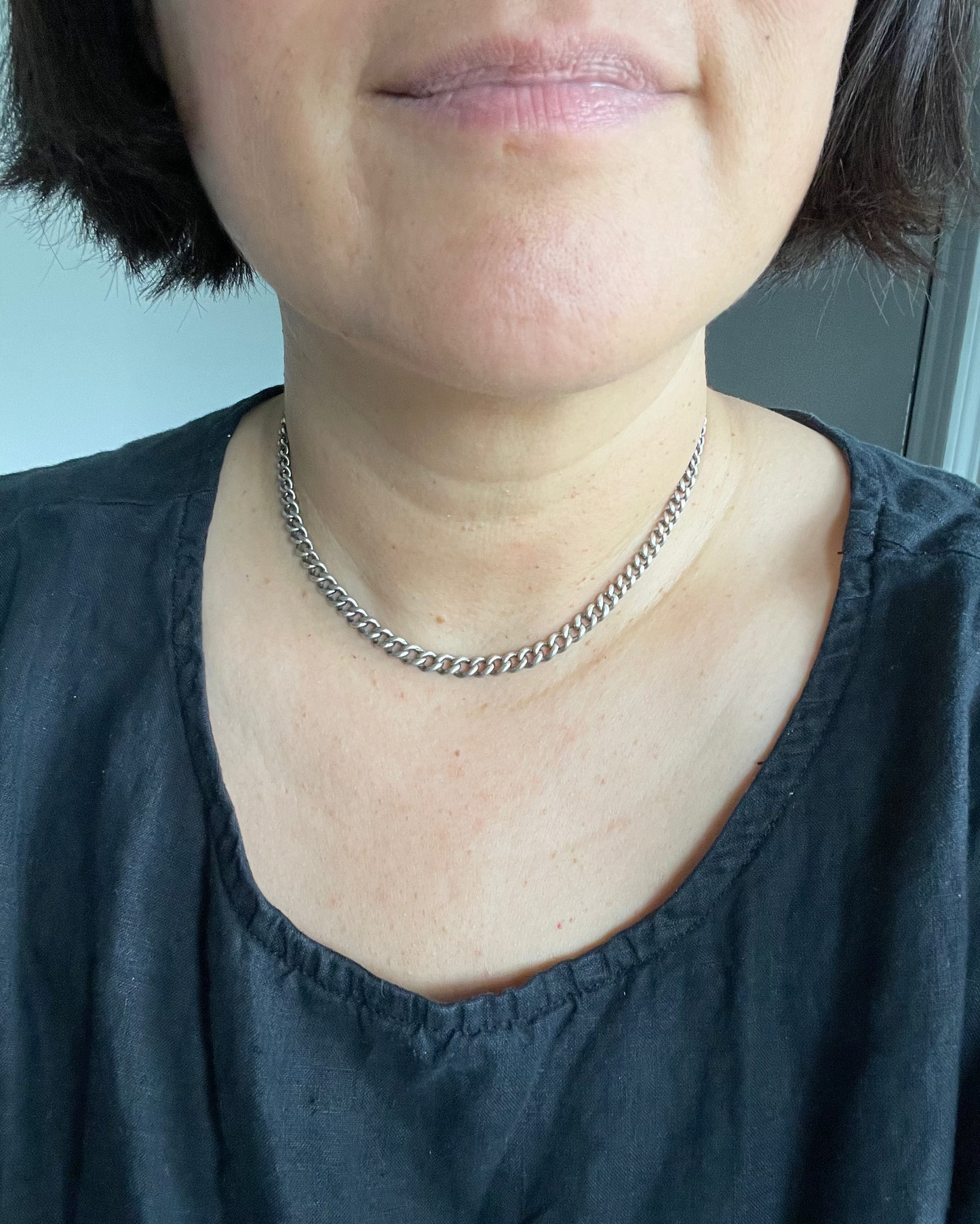 Watch Chain Small Graduated Curb - Silver