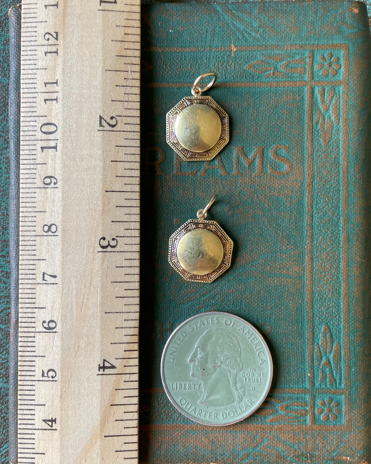 Greek Key Cufflink Charm - 13k