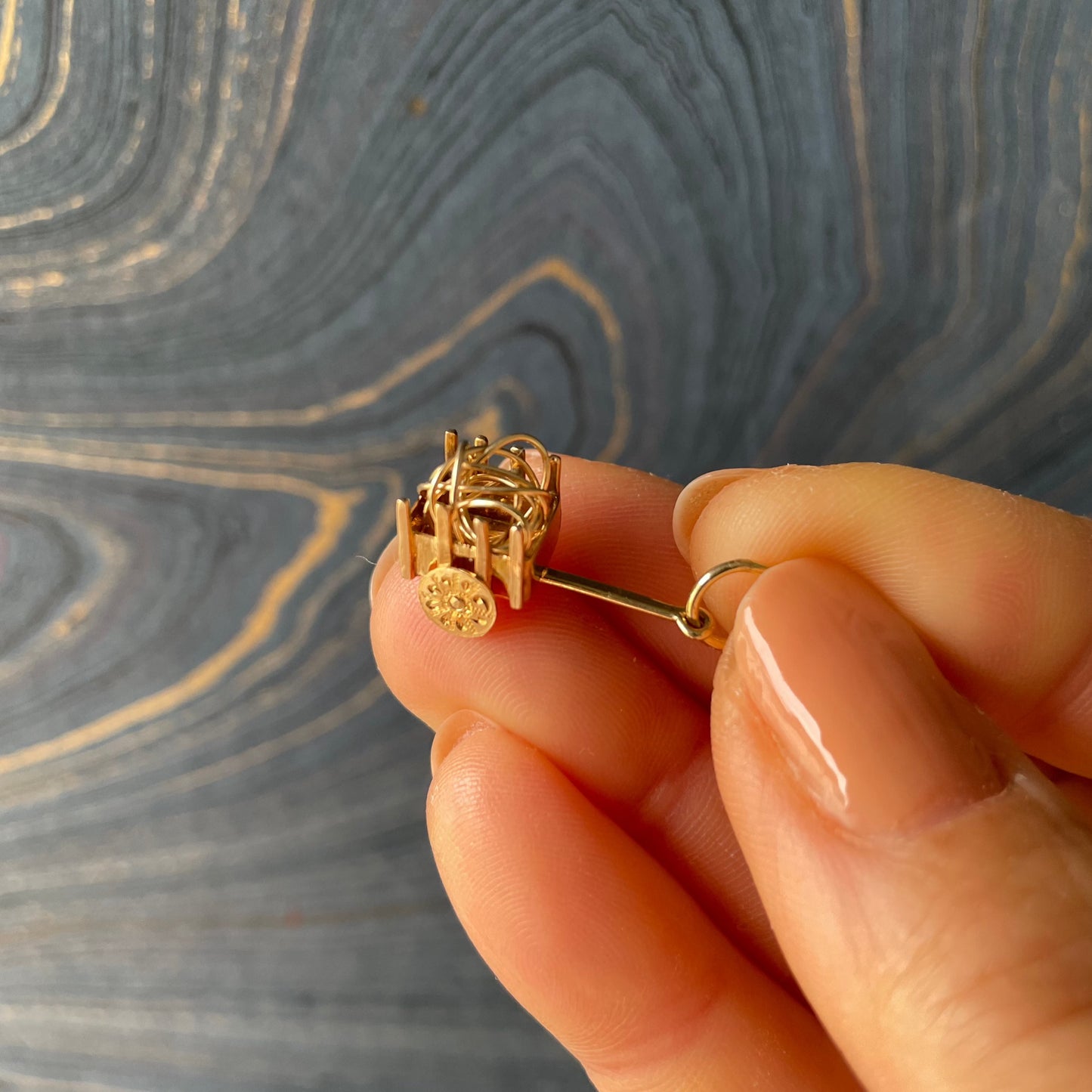 Hay Wagon Charm - 14k