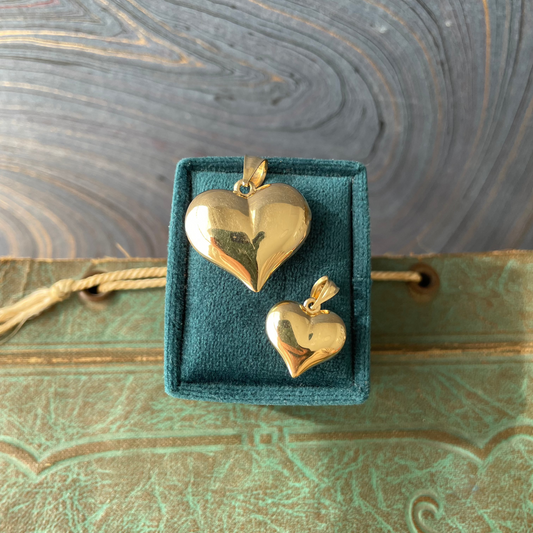 Puffy Hearts Charms - 14k