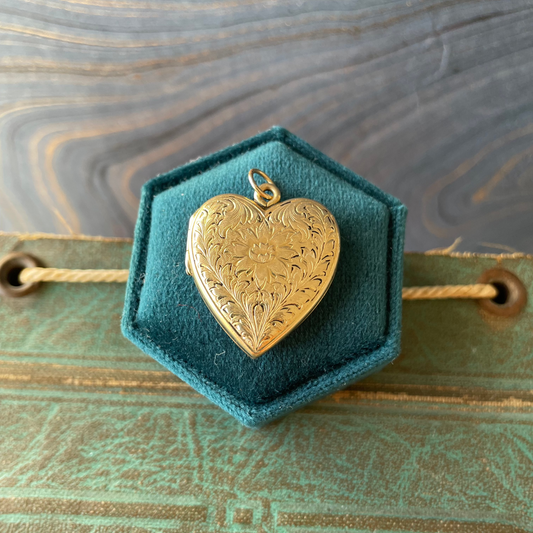 Heart Flower Locket - 14k