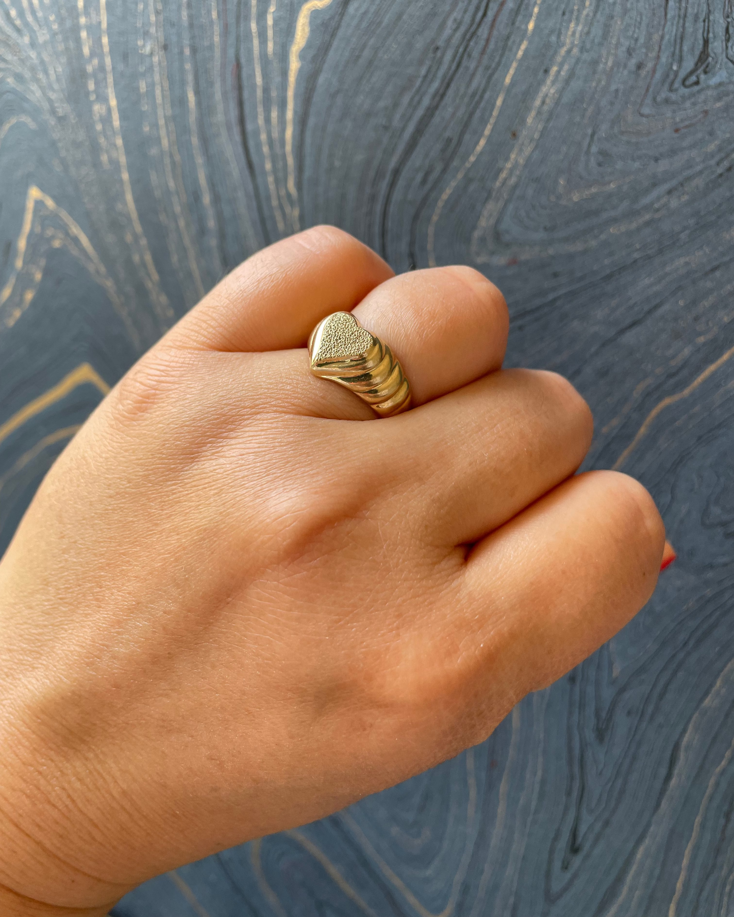 Heart Signet Ring - 14k