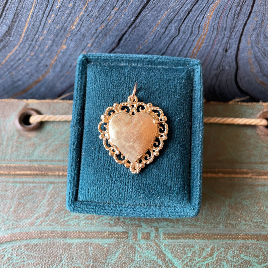Lace Heart Locket - 14k